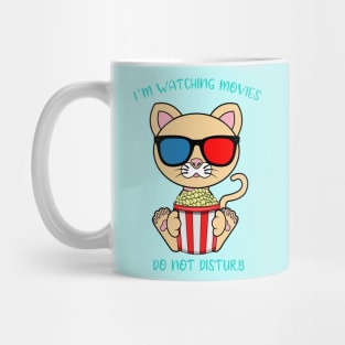 I am watching movies, cute cat Mug